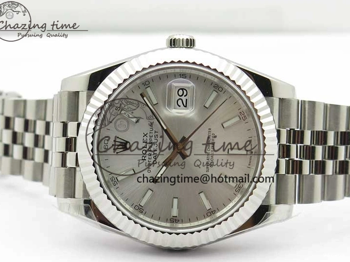 Stick 1:1 Silver on SS Best A3235 Markers Dial DateJust 904L Bracelet VRF Edition 41MM 126334 SS Jubilee 1227